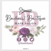 Elegant Dusty Mauve Bloemensalon Stylist Logo Sticker (Vel)