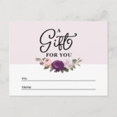 Elegant Dusty Mauve Floral Cadeaubon Kaart (Voorkant)
