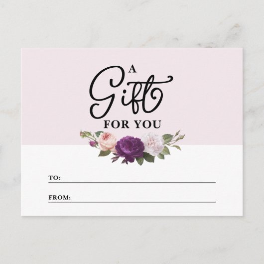 Elegant Dusty Mauve Floral Cadeaubon Kaart (Voorkant)