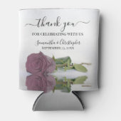 Elegant Dusty Mauve Pink Rose Weddenschap Bedankt Blikjeskoeler (Voorkant)