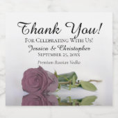 Elegant Dusty Mauve Pink Rose Weddenschap Bedankt Likeurfles Etiket (Enkel label)