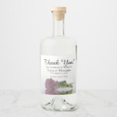 Elegant Dusty Mauve Pink Rose Weddenschap Bedankt Likeurfles Etiket (Voorkant)