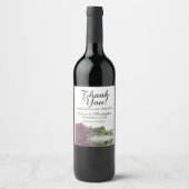 Elegant Dusty Mauve Pink Rose Weddenschap Bedankt Wijn Etiket (Voorkant)
