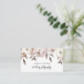 Elegant Dusty Mauve Roos Floral Border Visitekaartje (Staand voorkant)