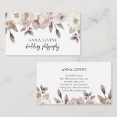 Elegant Dusty Mauve Roos Floral Border Visitekaartje (Voorkant / Achterkant)