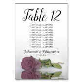 Elegant Dusty Mauve Roos Seating Chart Wedding Kaart (Voorkant)