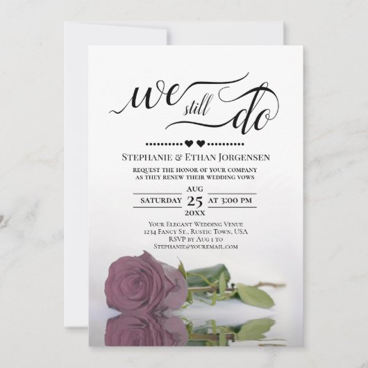 Elegant Dusty Mauve Roos We doen nog steeds geloft Kaart (Voorkant)