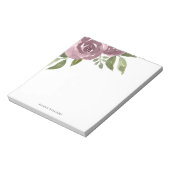 Elegant Dusty Mauve Waterverf Floral Notitieblok (Linkerzijde)