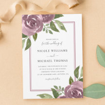 Elegant Dusty Mauve Waterverf Floral Wedding