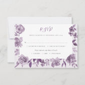Elegant Dusty Mauve Waterverf Floral Wedding RSVP Kaartje (Voorkant)