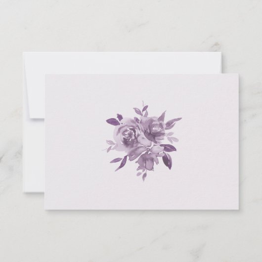 Elegant Dusty Mauve Waterverf Floral Wedding RSVP Kaartje (Achterkant)
