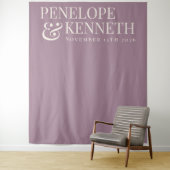 Elegant Dusty Paars Custom Wedding Backdrop Wandkleed (In situ)