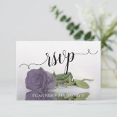 Elegant Dusty Paars Reflecterende Roos Wedding RSVP Kaartje (Staand voorkant)