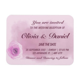 Elegant dusty paars roos florale bruiloft magneet