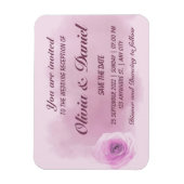 Elegant dusty paars roos florale bruiloft magneet (Verticaal)