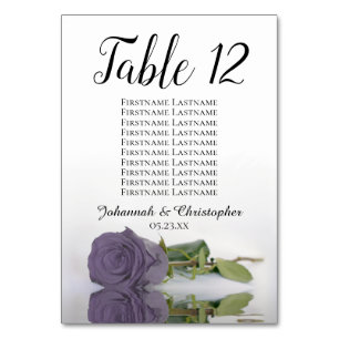 Elegant Dusty Paars Roos Seating Chart Wedding Kaart