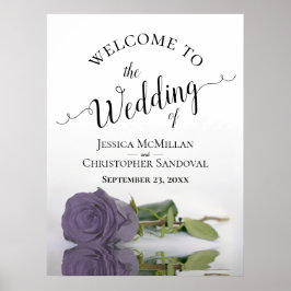 Elegant Dusty Paars Roos Stylish Wedding Welcome Poster
