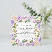 Elegant Dusty Paars White Floral Vrijgezellenfeest Kaart (Staand voorkant)