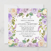 Elegant Dusty Paars White Floral Vrijgezellenfeest Kaart (Voorkant)