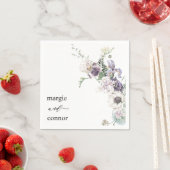 Elegant Dusty Paarse Floral Custom Wedding Servet (Insitu)