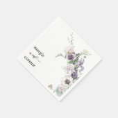 Elegant Dusty Paarse Floral Custom Wedding Servet (Hoek)