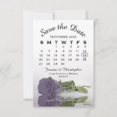 Elegant Dusty Paarse Roos Wedding Calendar Save The Date (Voorkant)