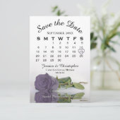 Elegant Dusty Paarse Roos Wedding Calendar Save The Date (Staand voorkant)
