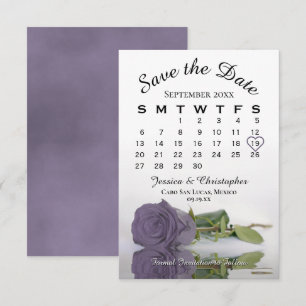 Elegant Dusty Paarse Roos Wedding Calendar Save The Date
