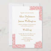 Elegant Dusty Pink and Gold Floral Wedding Kaart (Voorkant)