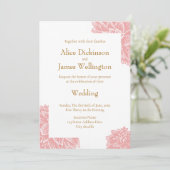 Elegant Dusty Pink and Gold Floral Wedding Kaart (Staand voorkant)