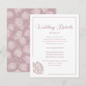 Elegant Dusty Pink and White Floral Wedding Informatiekaartje (Voorkant / Achterkant)