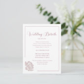 Elegant Dusty Pink and White Floral Wedding Informatiekaartje (Staand voorkant)