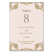 Elegant Dusty Pink Baroque Christian Wedding Kaart (Voorkant)