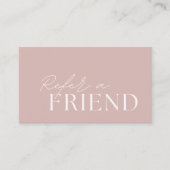 Elegant Dusty Pink Beauty Referral Card  (Voorkant)