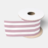 Elegant Dusty Pink en White Striped Satijnen Lint (Spoel)
