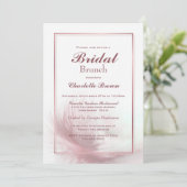 Elegant Dusty Pink Feather Bridal Brunch Kaart (Staand voorkant)