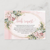 Elegant Dusty Pink Floral Gold Baby Book Insert Informatiekaartje (Voorkant)