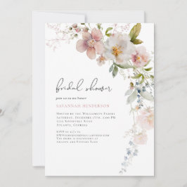 Elegant Dusty Pink Floral Vrijgezellenfeest Kaart
