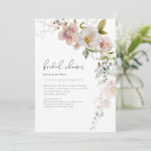 Elegant Dusty Pink Floral Vrijgezellenfeest Kaart (Staand voorkant)