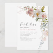 Elegant Dusty Pink Floral Vrijgezellenfeest Kaart (Voorkant / Achterkant)