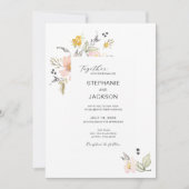 Elegant Dusty Pink Floral Waterverf Wedding Kaart (Voorkant)