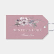 Elegant Dusty Pink Floral Wedding Gift Favor Tag