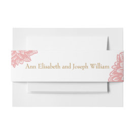 Elegant Dusty Pink Floral Wraparound Wedding Uitnodigingen Wikkel
