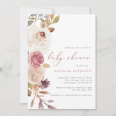 Elegant Dusty Pink Flowers Baby shower Kaart (Voorkant)