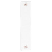 Elegant Dusty Pink Grey Flower Monogram Korte Tafelloper (Voorkant)