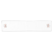 Elegant Dusty Pink Grey Flower Monogram Korte Tafelloper (Horizontaal)