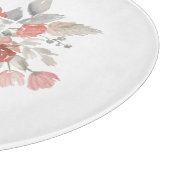 Elegant Dusty Pink Grey Flower Monogram Snijplank (Hoek)