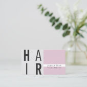 Elegant Dusty Pink Hair Stylist Visitekaartje (Staand voorkant)