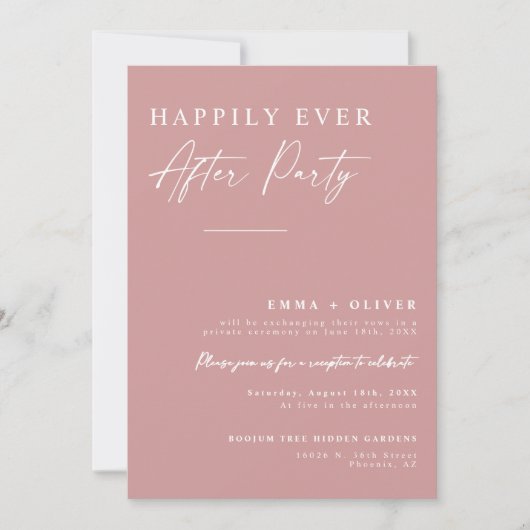 Elegant Dusty Pink Happy Ever After QR Code Kaart (Voorkant)