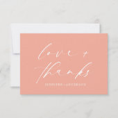 Elegant Dusty Pink Love and Bedankt Script Wedding (Voorkant)